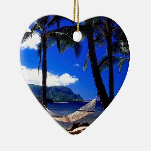 熱帯島の午後の昼寝カウアイ島ハワイ セラミックオーナメント (右)