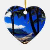 熱帯島の午後の昼寝カウアイ島ハワイ セラミックオーナメント (正面)