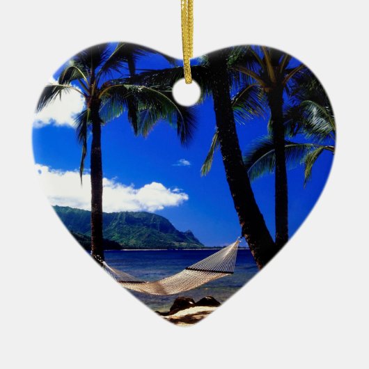 熱帯島の午後の昼寝カウアイ島ハワイ セラミックオーナメント (正面)