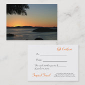 熱帯島の日没-ギフト券 割引カード (正面/裏面)