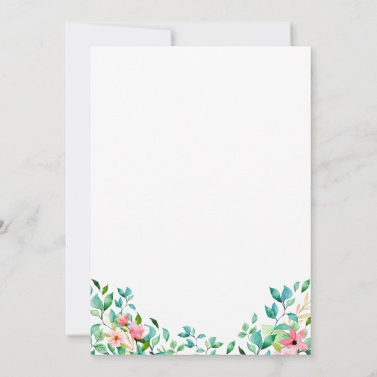 熱帯島の植物のパイナップル結婚式 招待状 (裏面)