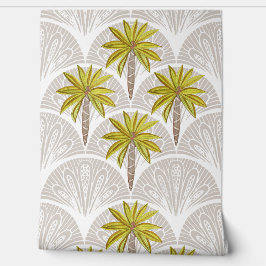 熱帯島の砂浜に植えられたヤシの木 壁紙