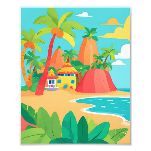 熱帯島の美しい家 フォトプリント            (正面)