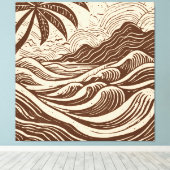 熱帯島オンザシーウッドプリントスタイル キャンバスプリント (インサイチュ (ウッドフロア))