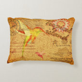 熱帯島ハミングバードヴィンテージ葉書 アクセントクッション (裏面)