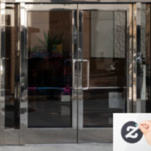 熱帯島ピンクサンセットステンドグラス ウィンドウサイン (オフィスドア)