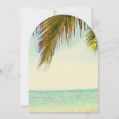 熱帯島ヤシの木ビーチブライダルシャワー 招待状 (裏面)