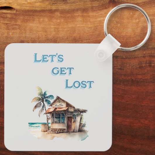 熱帯島失ったのビーチバー キーホルダー (裏面)