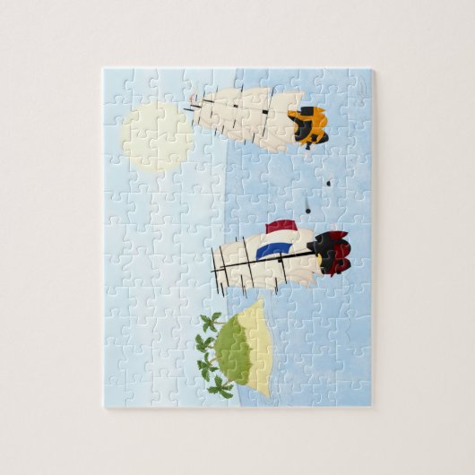 熱帯島近くで戦闘に参加した2隻 ジグソーパズル (縦)