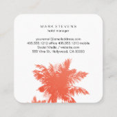 熱帯島飛行機アイコン旅行代理店 スクエア名刺 (裏面)