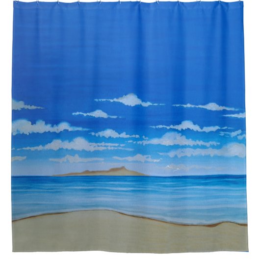 熱帯島 シャワーカーテン (正面)