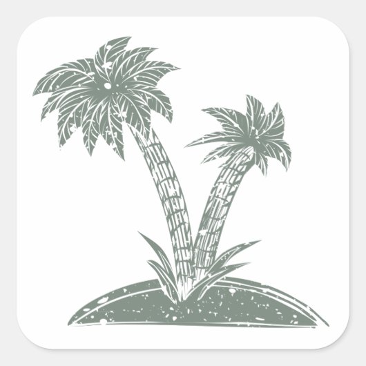 熱帯島 スクエアシール (正面)