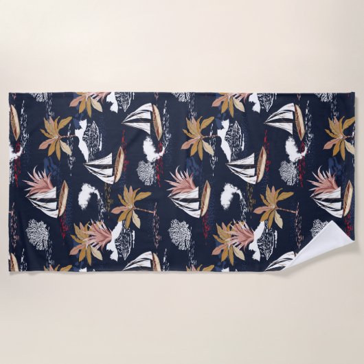 熱帯島 ビーチタオル (正面)