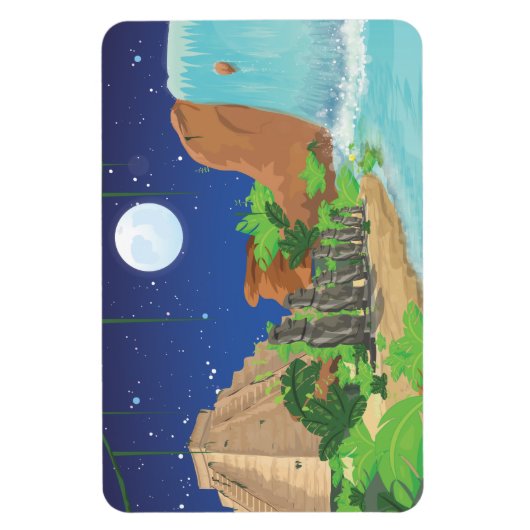 熱帯島 マグネット (縦)