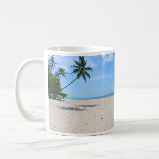 熱帯島、ヤシの木 コーヒーマグカップ (左)