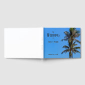 熱帯島、ヤシの木、ブルーシー結婚ズ ゲストブック (全面)