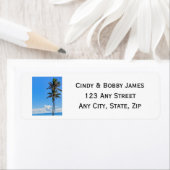 熱帯島、ヤシの木、ブルーシー結婚ズ ラベル (インサイチュ)