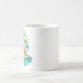 熱帯島 – 椰子の木と虹 コーヒーマグカップ (中央)