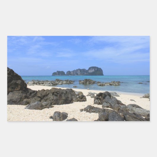 熱帯島 長方形シール (正面)