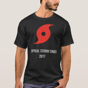 熱帯嵐のシンディの記念するTシャツ(暗い) Tシャツ