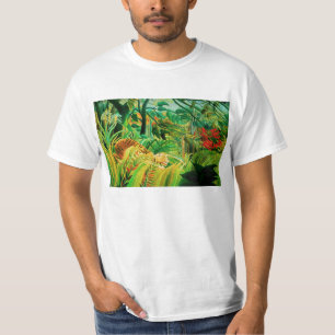 熱帯嵐のTシャツのアンリ・ルソーのトラ Tシャツ
