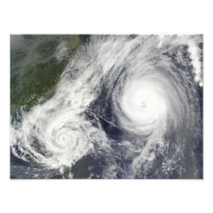 熱帯嵐パーマおよび極度の台風Melor フォトプリント