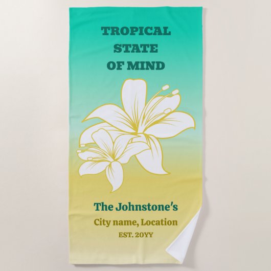 熱帯州オブマインド ビーチタオル (正面)