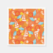 熱帯帆船パターン スタンダードカクテルナプキン (正面)