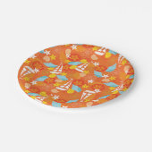 熱帯帆船パターン ペーパープレート (アングル)