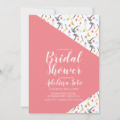 熱帯幾何学パームコラージュブライダルシャワー 招待状 (正面)