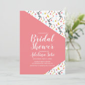 熱帯幾何学パームコラージュブライダルシャワー 招待状 (スタンド正面)