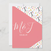 熱帯幾何学パームコラージュブライダルシャワー 招待状 (裏面)