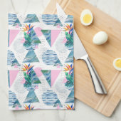 熱帯幾何学的なパターン キッチンタオル (四つ折り)