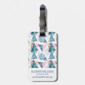 熱帯幾何学的なパターン ラゲッジタグ (裏面縦)