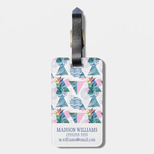 熱帯幾何学的なパターン ラゲッジタグ (裏面縦)