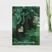 熱帯庭園の悔やみや弔慰一対の蝶 カード (正面)