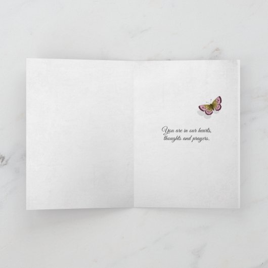 熱帯庭園の悔やみや弔慰一対の蝶 カード (内部)