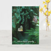 熱帯庭園の悔やみや弔慰一対の蝶 カード (黄色い花)