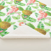 熱帯庭園の水彩模様 シェルパブランケット (3/4)