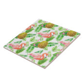 熱帯庭園の水彩模様 タイル (側面)