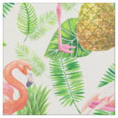 熱帯庭園の水彩模様 ファブリック (クローズアップ)