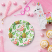 熱帯庭園の水彩模様 ペーパープレート (パーティー)