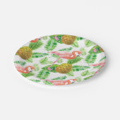 熱帯庭園の水彩模様 ペーパープレート (アングル)