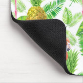 熱帯庭園の水彩模様 マウスパッド (コーナー)