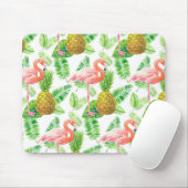 熱帯庭園の水彩模様 マウスパッド (マウス)