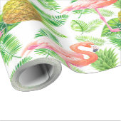 熱帯庭園の水彩模様 ラッピングペーパー (ロールコーナー)