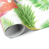 熱帯庭園の水彩模様 ラッピングペーパー (ロールコーナー)