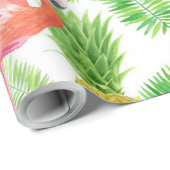 熱帯庭園の水彩模様 ラッピングペーパー (ロールコーナー)