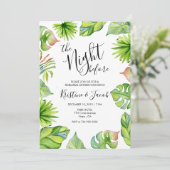 熱帯庭園の結婚式リハーサル招待状カード 招待状 (スタンド正面)