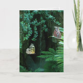 熱帯庭園の蝶のペア悔やみや弔慰 カード (正面)